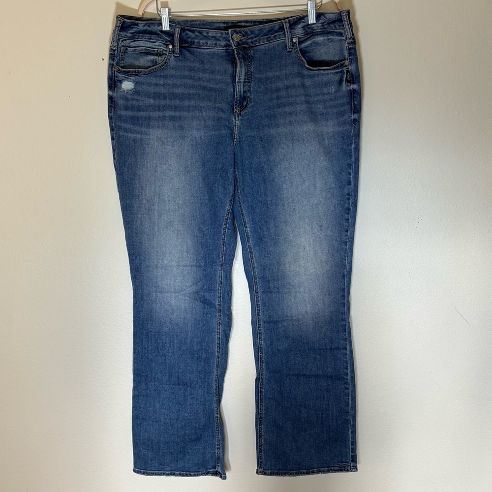 Silver Jeans Co Suki Slim Boot Jeans 22W x 33 Blue Stretch Denim